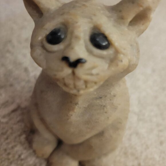 Handcrafted Sad Cat Figurine Stone Cute & Quirky Vintage Quarry Critters Chico - Picture 8 of 14